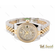 ساعت رولکس دیت جاست دورنگ طلایی صفحه نگین Rolex-3239-L
