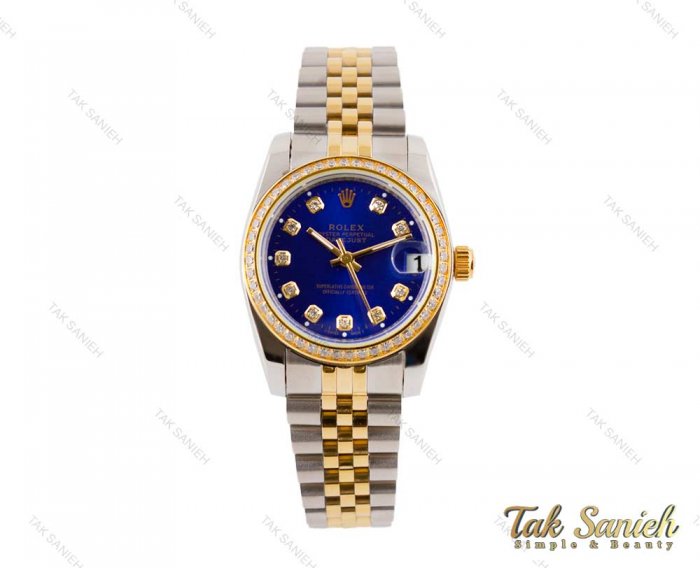 ساعت رولکس زنانه دیت جاست سایز متوسط نگین دار مدل Rolex-3510-L