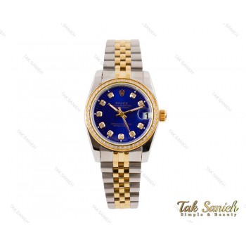 ساعت رولکس زنانه دیت جاست سایز متوسط نگین دار مدل Rolex-3510-L
