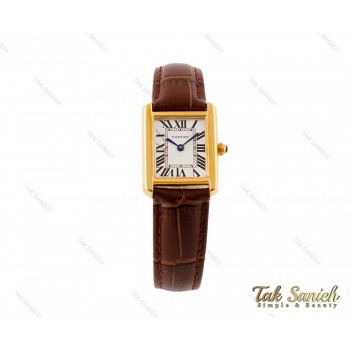 ساعت کارتیه تانک زنانه طلایی سایز کوچک Cartier-3520-S-L