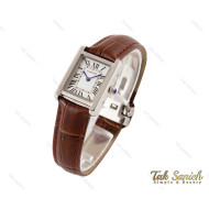 ساعت کارتیر زنانه بند چرمی تانک کوچک Cartier-3523-S-L