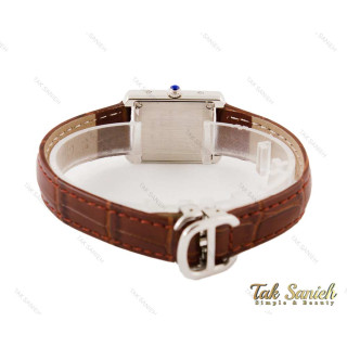 ساعت کارتیر زنانه بند چرمی تانک کوچک Cartier-3523-S-L