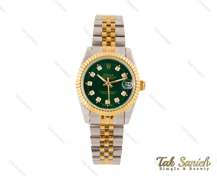 سفارش آنلاین ساعت زنانه رولکس دیت جاست صفحه سبز Rolex-3622-L