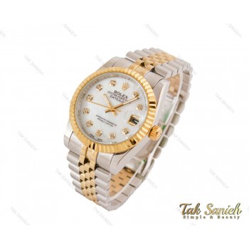 ساعت رولکس مردانه طلایی سیلور صفحه سفید Rolex-3638-G