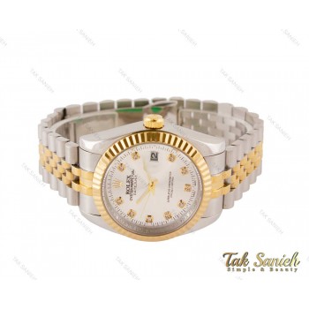 ساعت رولکس مردانه مدل طلایی نقره ای صفحه سیلور Rolex-3640-G