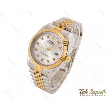 ساعت رولکس مردانه مدل طلایی نقره ای صفحه سیلور Rolex-3640-G