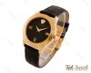 ساعت ورساچه زنانه طلایی بند چرم مشکی Versace-3941-L