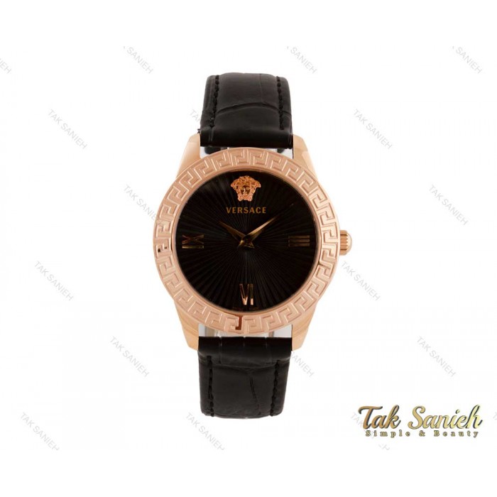 ساعت ورساچه زنانه رزگلد بند چرمی Versace-3942-L