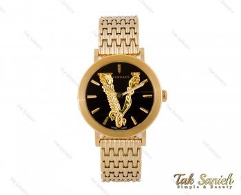 ساعت مچی ورساچه Virtus زنانه طلایی صفحه مشکی Versace-3994-L