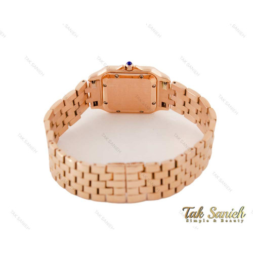 ساعت کارتیه Panthere زنانه رزگلد مدیوم نگین دار Cartier-3800-L