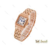 ساعت کارتیه Panthere زنانه رزگلد مدیوم نگین دار Cartier-3800-L
