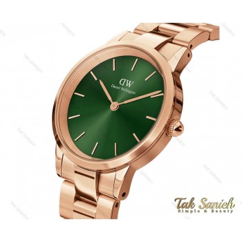 ساعت دنیل ولینگتون زنانه رزگلد سبز سایز کوچک DW-3837-28-L