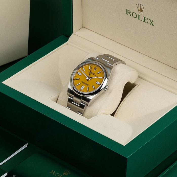 ساعت رولکس اویستر پرپچوال اتوماتیک مردانه زرد Rolex-4122-G