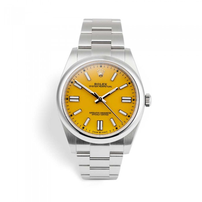 ساعت رولکس اویستر پرپچوال اتوماتیک مردانه زرد Rolex-4122-G