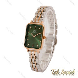 ساعت DW مستطیلی زنانه رزگلد نقره ای سبز DW-4143-L