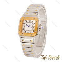 ساعت کارتیر سانتوس زنانه دو رنگ طلایی نقره ای Cartier-4218-L