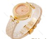 ساعت ورساچه زنانه طلایی بند چرمی کِرِم Versace-4229-L