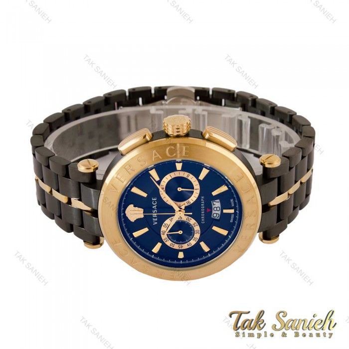 ساعت ورساچه مردانه سه موتوره مشکی طلایی Versace-4231-G