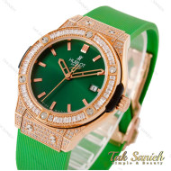 ساعت هابلوت زنانه فول نگین سبز Hublot-4387-L