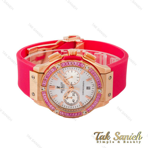 ساعت هابلوت زنانه دورنگین سرخابی Hublot-4437-L