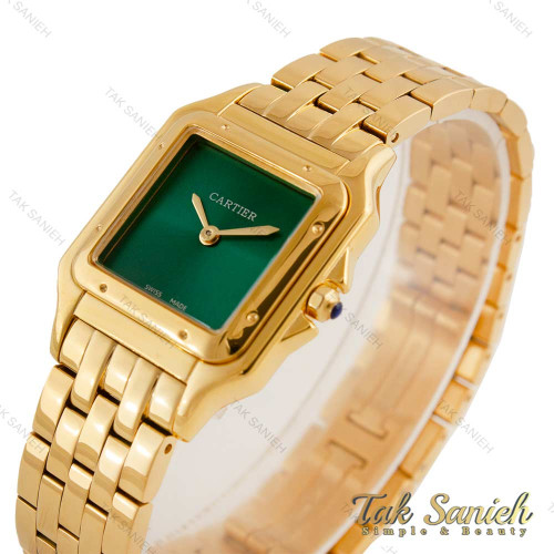 ساعت کارتیر زنانه طلایی صفحه سبز Cartier-4474-L