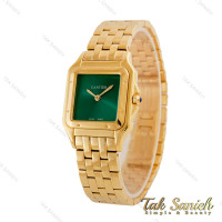 ساعت کارتیر زنانه طلایی صفحه سبز مدیوم Cartier-4474-L