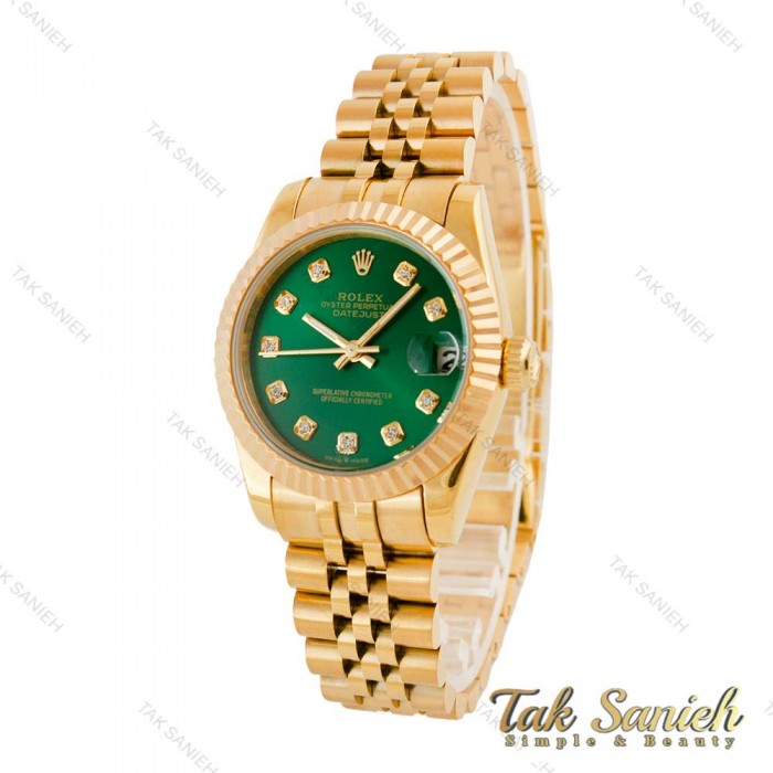 ساعت رولکس زنانه طلایی صفحه سبز Rolex-4517-M-L