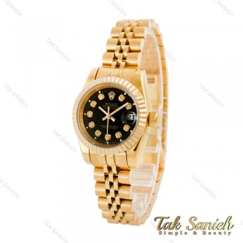 ساعت رولکس طلایی زنانه صفحه مشکی Rolex-4523-S-L