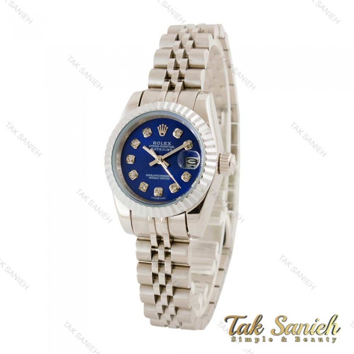 ساعت رولکس زنانه نقره ای صفحه سرمه ای Rolex-4528-M-L