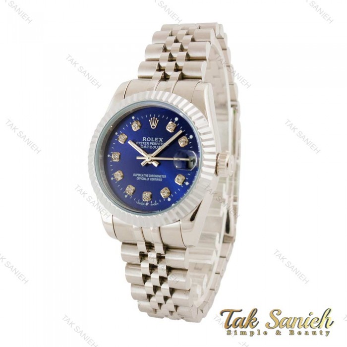 ساعت رولکس زنانه نقره ای صفحه سرمه ای Rolex-4528-M-L