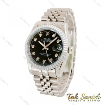 ساعت رولکس نقره ای صفحه مشکی Rolex-4534-G