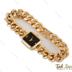 ساعت اورینت زنانه بند کارتیری طلایی صفحه مشکی Orient-5072-L