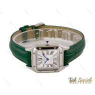 ساعت کارتیر سانتوس دومونت زنانه بند چرم سبز Cartier-4074-L
