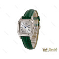 ساعت کارتیر سانتوس دومونت زنانه بند چرم سبز Cartier-4074-L