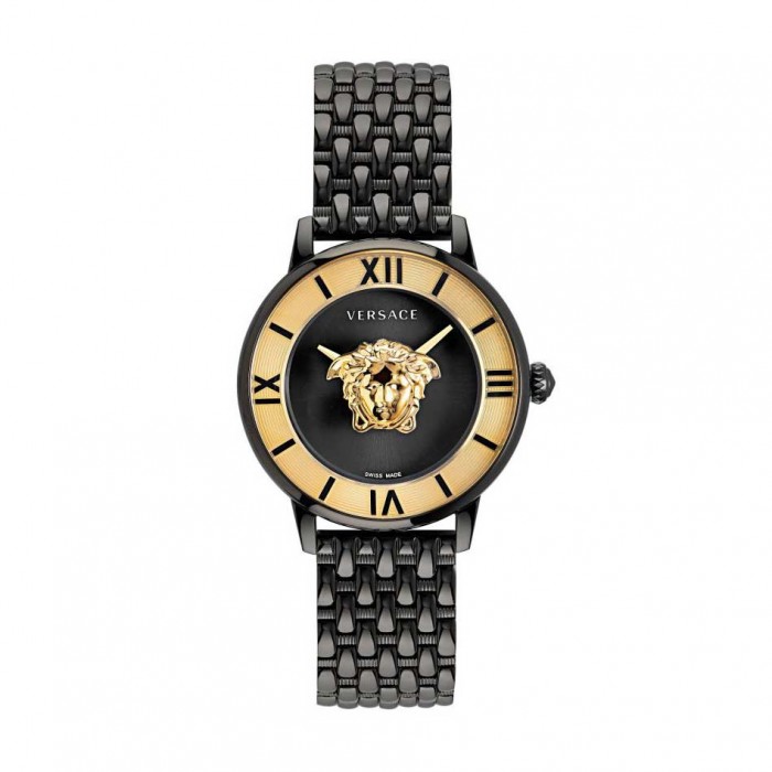 ساعت ورساچه زنانه مشکی صفحه طلایی Versace-4772-L