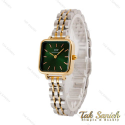 ساعت دنیل ولینگتون زنانه مربعی دورنگ طلایی صفحه سبز DW-4818-L