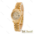 ساعت رولکس زنانه صفحه نگین طلایی Rolex-4955-L