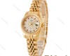 ساعت رولکس طلایی زنانه مدل دیت جاست صفحه نگین ایندکس قرمز Rolex-4873-L
