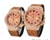 ساعت هابلوت ست رزگلد بند چرم قهوه ای Hublot-4892-S