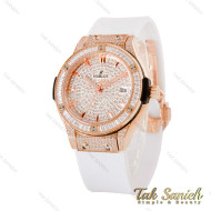 ساعت هابلوت زنانه فول نگین سفید قاب رزگلد Hublot-4903-L