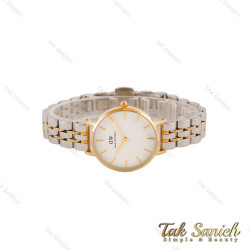 ساعت دنیل ولینگتون زنانه دورنگ طلایی صفحه سفید DW-4942-L