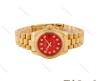 ساعت رولکس زنانه بند پرزیدنت طلایی صفحه قرمز دورنگین Rolex-4962-L
