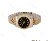 ساعت رولکس زنانه دو رنگ طلایی صفحه مشکی ایندکس خطی Rolex-5020-M-L