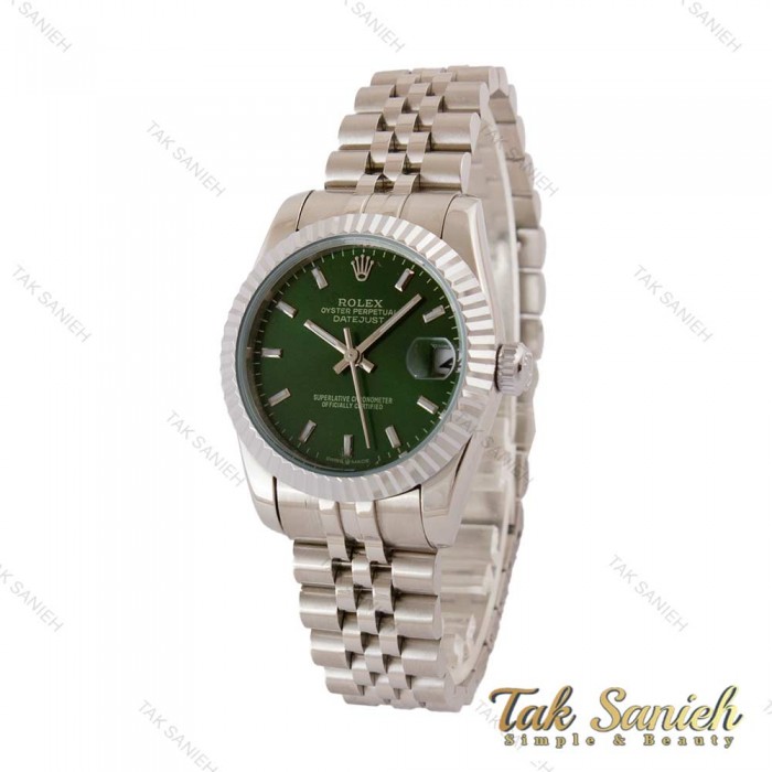 ساعت رولکس زنانه مدیوم استیل صفحه سبز Rolex-5023-M-L