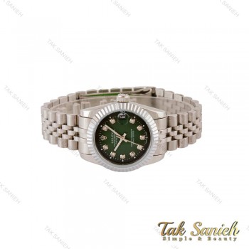 ساعت رولکس زنانه مدیوم استیل صفحه سبز مشکی Rolex-5033-M-L