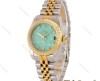 ساعت رولکس زنانه دورنگ طلایی  صفحه سبز آبی صدفی Rolex-5037-M-L