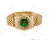 ساعت رولکس زنانه طلایی دورنگین صفحه سبز ایندکس رومی Rolex-5124-M-L