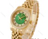 ساعت رولکس زنانه طلایی دورنگین صفحه سبز ایندکس رومی Rolex-5124-M-L