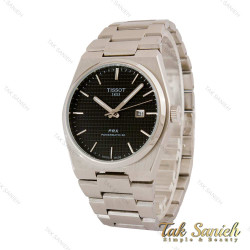 ساعت تیسوت PRX مردانه نقره ای صفحه مشکی Tissot-5140-G