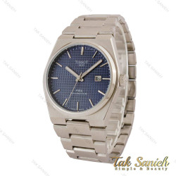ساعت تیسوت PRX مردانه نقره ای صفحه سرمه ای Tissot-5141-G